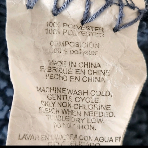 PENDLETON Serape Striped Sherpa Fleece Blanket Sham Blue Reversible 90 x 65 - Picture 4 of 9